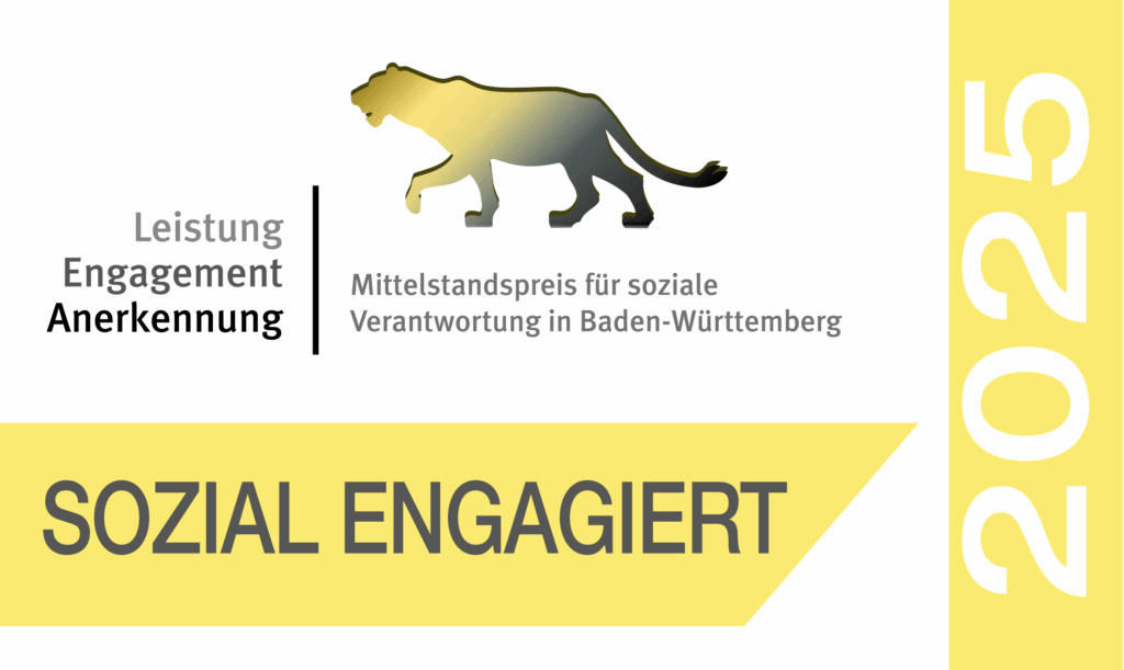 Auszeichnung LEA Mittelstandspreis 2025 – Sozial Engagiert-Siegel mit Panther-Logo BW